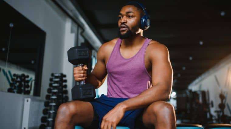 Man Holding a Dumbbell