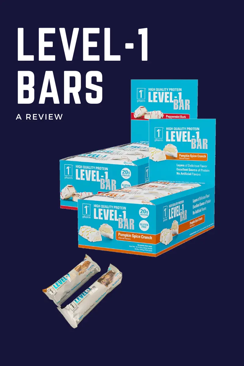 Leve-1 bar featured image. Two 15 pack boxes and two individual bars.